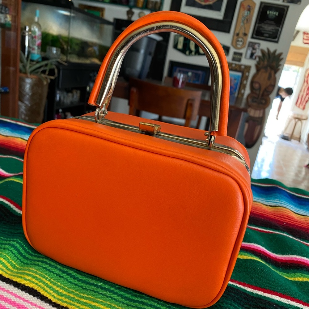 Vintage orange 1950s purse